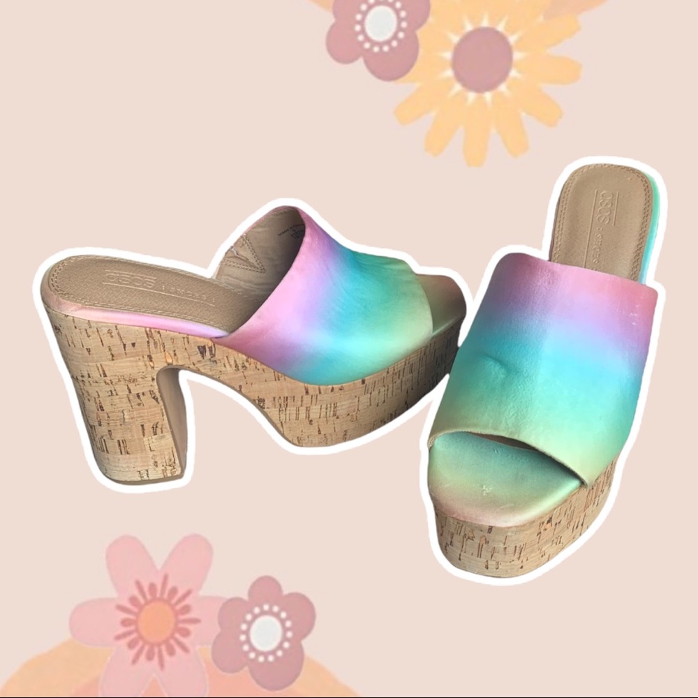 Platform Rainbow Clog Sandals - Picture 2 of 3